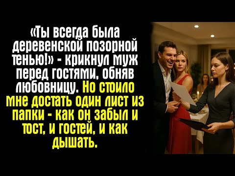 Видео: «Ты всегда была деревенской позорной тенью!» — крикнул муж перед гостями, обняв любовницу. Но стоило