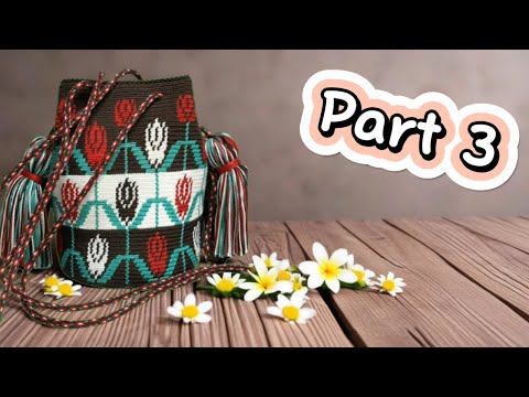 Видео: Сумка крючком Гобелен, Цветочный мотив 1 (Часть 3)