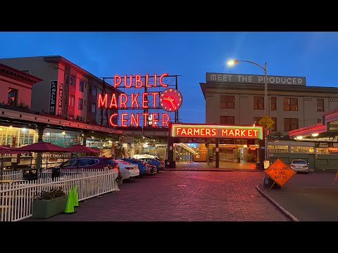 Видео: Прогулка по ночному Сеатлу Штат Вашингтон ￼