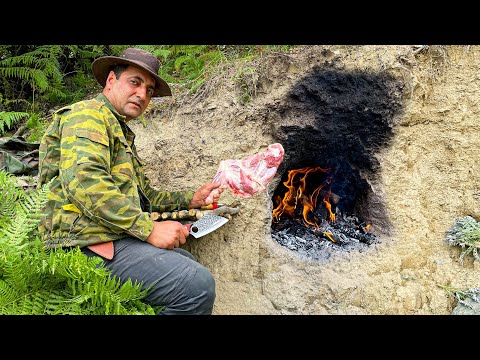 Видео: Построил Печь прямо в Глиняной горе и Приготовил Идеальный Ужин на Природе