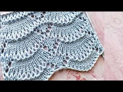Видео: Красивейший ажурный узор с удлиненными петлями