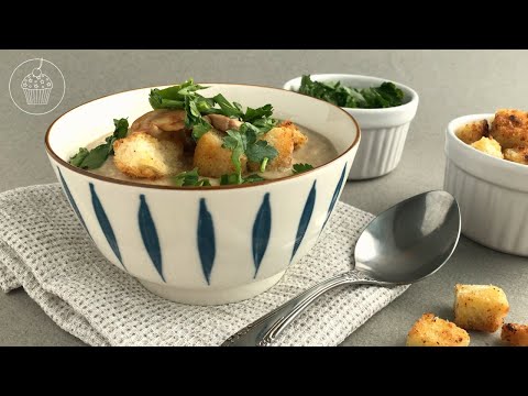 Видео: ГРИБНОЙ Суп-Пюре с Чесночными Гренками | Cream of Mushroom Soup with Garlic Croutons | LENA COOKING