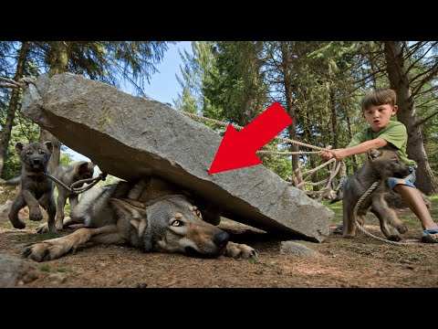 Видео: ВОЛЧИЦА ЗАСТРЯЛА ПОД КАМНЕМ, СМОЖЕТ ЛИ МАЛЬЧИК И ВОЛЧАТА ЕЙ ПОМОЧЬ?