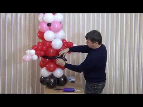 Видео: Дед Мороз из шаров
