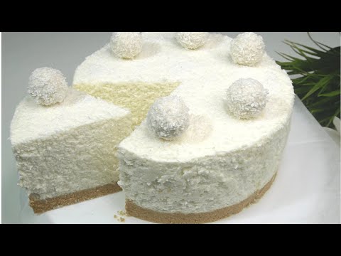 Видео: Чизкейк Рафаэлло! Белоснежный Как Облачко! Без Выпечки!