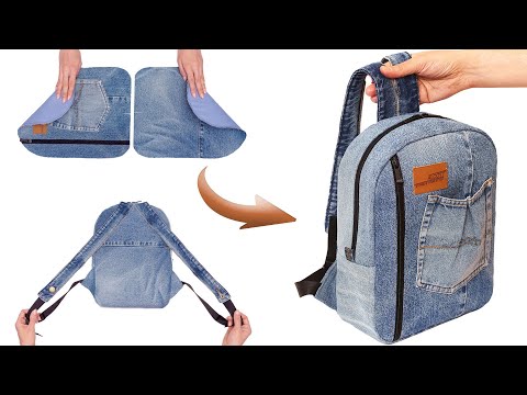 Видео: Удивительный проект – как легко сшить стильный рюкзак из старых джинсов!