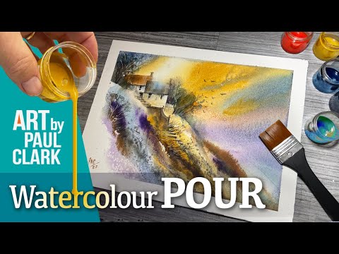 Видео: Как нарисовать пейзаж акварелью, используя технику заливки