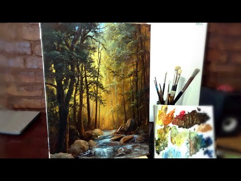 Видео: #43 ЛЕСНОЙ РУЧЕЙ. Как нарисовать лесной пейзаж маслом | How to Paint FOREST LANDSCAPE. Oil Painting