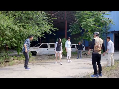 Видео: Негодяи осаждают мужчину, но он отлично владеет кунг-фу и сбивает негодяев.