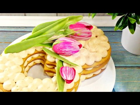 Видео: Тюльпаны для торта / Весенний торт на 8 марта