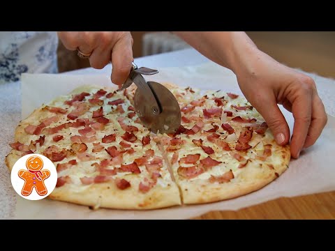 Видео: Быстрый Огненный пирог ✧ Белая Пицца ✧ Немецкий Flammkuchen