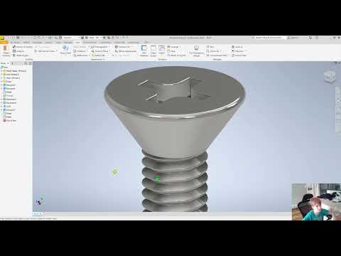Видео: Моделирование винта с геометрической резьбой в Autodesk Inventor