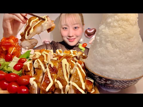 Видео: ASMR курица терияки【русские субтитры】【Mukbang/ Eating Sounds】