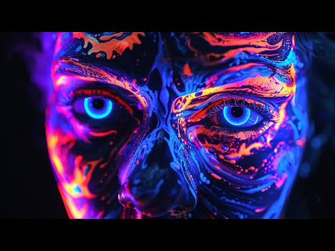 Видео: Нина Смит "Силуэт кита" - клип глазами нейросети | Стиль - психоделический неон и пятна Роршаха