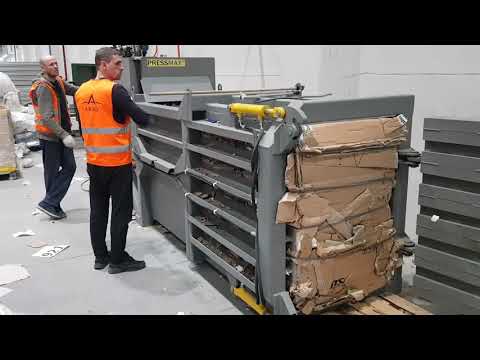 Видео: Pressmax.ru - PRESSMAX 730 пресс пакетировочный для макулатуры, картона, пластика, ПЭТ-бутылок и т.д