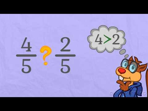 Видео: Сравняване на обикновени дроби с равни знаменатели - Математика 5 клас | academico