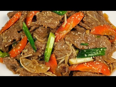 Видео: Жареная Говядина По-Корейски - ПУЛЬКОГИ! Рецепт вкусного мяса @korkuhnya