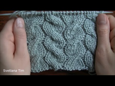 Видео: Эластичные Узоры: Узор спицами КОСЫ. Объемное Вязание. Узор для шапок, свитеров, пуловеров № 248
