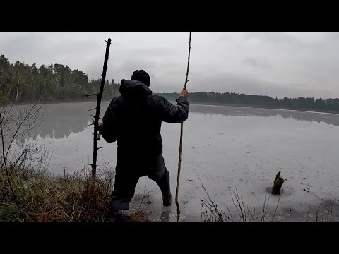 Видео: Знайшов кригу на озері виставив жерлиці +8 по цельсію