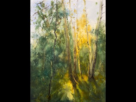 Видео: Мастер-класс "Рисуем лес акварелью"