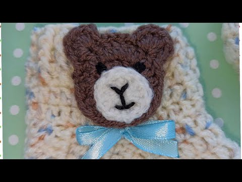 Видео: Аппликация крючком, мишка/crochet applique