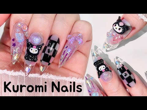 Видео: Куроми нейл-арт💜 Распаковка Алиэкспресс📦 гелевое наращивание / Санрио