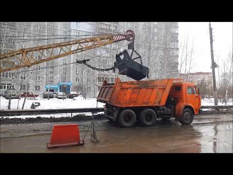 Видео: Старый экскаватор Драглайн эо 5111б.  Лопнул трос на стреле.