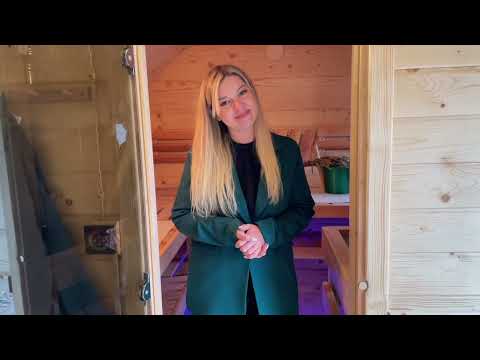 Видео: Подробный обзор Бани Квадро 6 м, 3 отделения, с подсветкой внутри и спальным местом. Цвет Палисандр