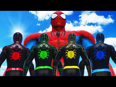 Видео: человек-паук мышцы против команды человек-паук миль моралес - эпическая битва супергероев