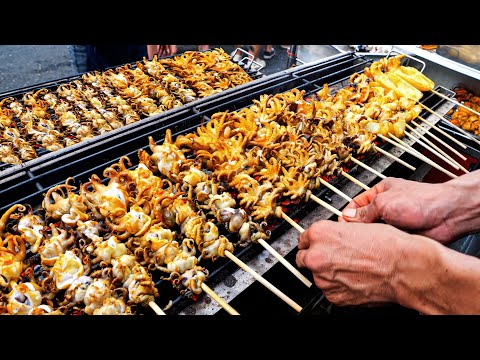 Видео: Коллекция ресторанов ночного рынка, продающих еду на тележках | Thai Foods