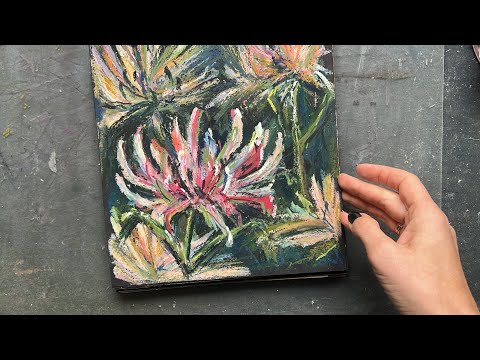 Видео: Sketchbook tour Как заполнить скетчбук за Четыре года и нарисовать  82 рисунка масляной пастелью