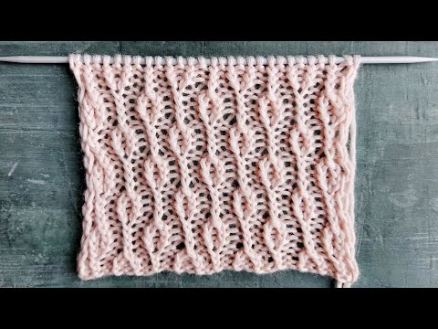 Видео: Нарядная резинка со скрещенными лицевыми петлями ❤ Для вязания шапок, варежек,  водолазок