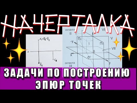 Видео: ЗАДАЧИ ПО ОСНОВАМ НАЧЕРТАТЕЛЬНОЙ ГЕОМЕТРИИ. МЕТОДЫ ПРОЕЦИРОВАНИЯ И ЭПЮРЫ ТОЧЕК. №2