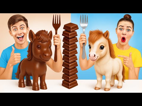 Видео: Шоколадна еда VS Настоящая еда Челлендж | Веселые ситуации с Едой от Olala