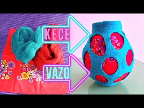 Видео: ВАЗА С БУМАЖНИКОМ | Применение мокрого войлока и нунофелтинга