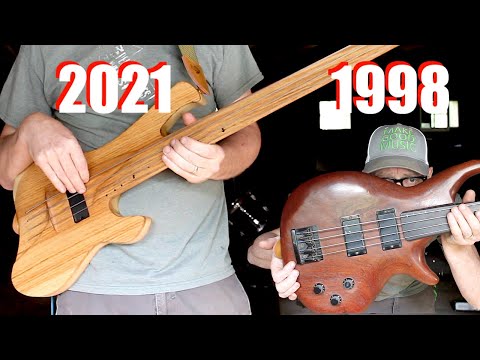 Видео: Прототип безладовой бас-гитары. Цельная верхняя дека (бридж, гриф и всё остальное).