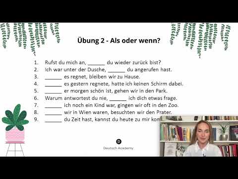 Видео: КОГАТО с ALS и WENN - Упражнение 2 - НЕМСКИ ЕЗИК 🇩🇪 | Deutsch Academy