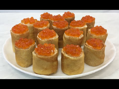 Видео: Вкуснее Ничего Нету Блины с Красной Икрой Лучшая Новогодняя Закуска 2022! / Pancakes with Red Caviar