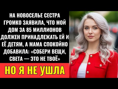 Видео: На Новоселье Сестра Заявила Права На Мой Дом За 85 Млн  Рублей — А Мама Сказала Мне Собрать Вещи