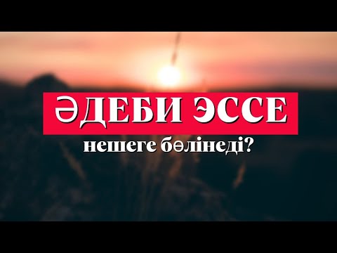 Видео: ӘДЕБИ ЭССЕ НЕШЕГЕ БӨЛІНЕДІ?