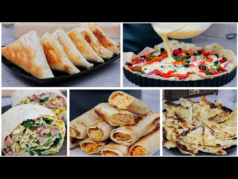 Видео: Лаваш с начинкой. 5 Рецептов для перекуса и закуски из лаваша