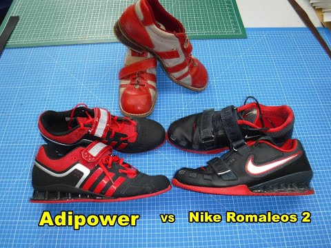 Видео: Обзор - сравнение штангеток Adidas vs Nike (Adipower vs Nike Romaleos 2)