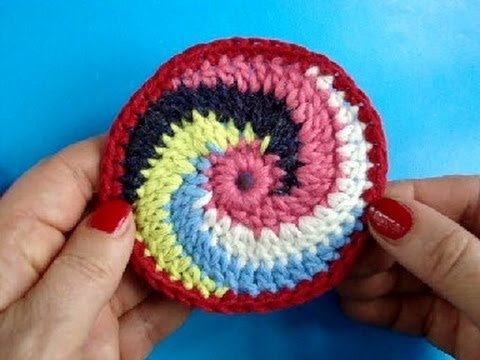 Видео: Вязание крючком Урок 246 Круг спираль Spiral crochet circle motif