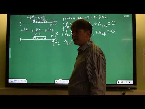 Видео: Пример расчёта статически неопределимой балки методом сил (часть 1)