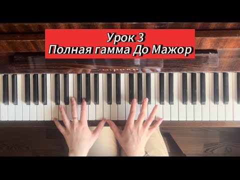 Видео: УРОК3 НА ПИАНИНО - как играть полную гамму До Мажор ДЛЯ НОВИЧКА