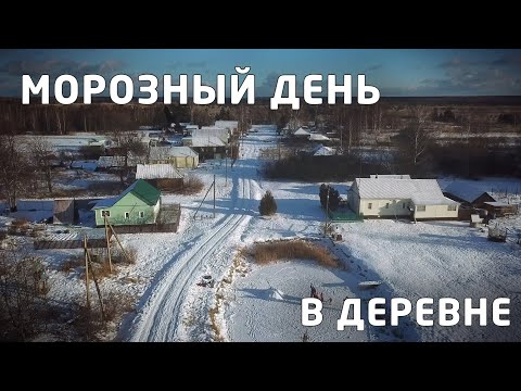 Видео: Морозный солнечный день в деревне. [4K]