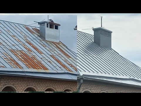 Видео: Покраска оцинкованной крыши с обширными участками коррозии 