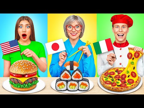 Видео: Кулинарный Челлендж: Я против Бабушки | Еда из Разных Стран Мира от Friendly DO