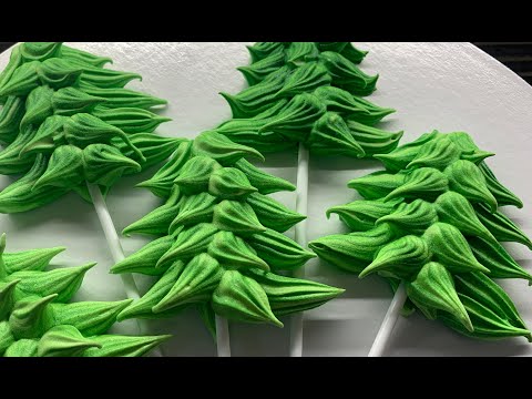 Видео: ЁЛОЧКИ из МЕРЕНГИ! Идеи для НОВОГОДНЕГО ТОРТА! Французская меренга! Безе! Красивый торт!