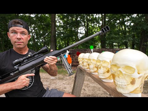 Видео: Сколько голов нужно остановить снайперской винтовкой 50 калибра???